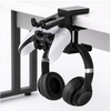 2-in-1 Gaming Headset Stand Adjustable Rotating Desk Clamp Headphone Holder