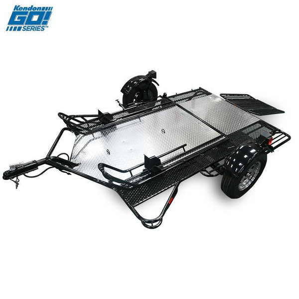 Go! Series Dual Rail Ride-Up Folding Motorcycle Trailer Discounted