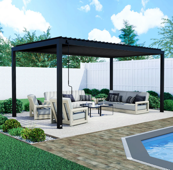 Backyard Discovery Sarasota Galvanized Steel Louvered Pergola