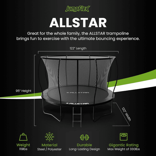ALLSTAR 10 Backyard Trampoline 3.1m x 2.41m