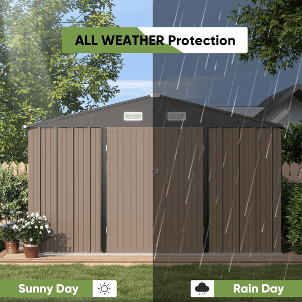 VEIKOUS 3x3m Metal Storage Shed