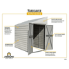 Arrow Yardsaver 1.2m x 2.1m Steel Storage Shed Eggshell