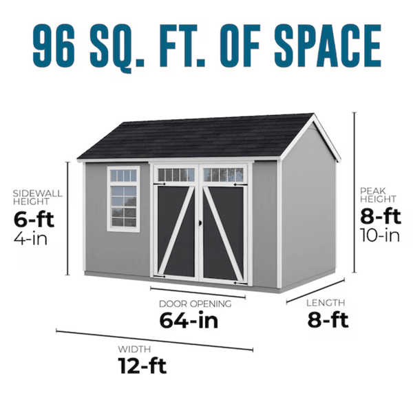 Heartland Coronado Wood Outdoor Storage Shed 3.7m x 2.4m