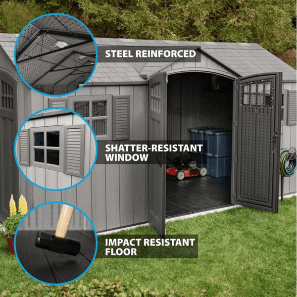 Lifetime 60318 Rough Cut Backyard Storage Shed 4.6m x 2.4m