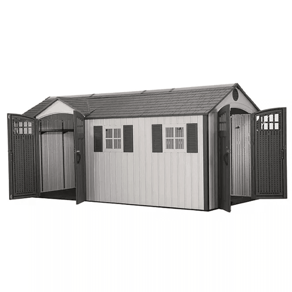 Lifetime Outdoor Storage Shed Dual Entry Tan 2.44m x 5.33m