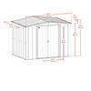Newport 2.4m x 1.8m Galvanized Metal Shed