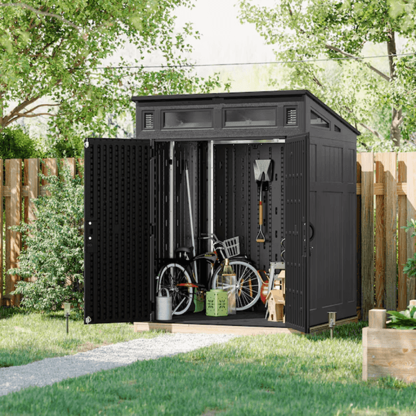 Suncast Modernist BMS6583T Resin Storage Shed 1.9m x 1.7m Gray