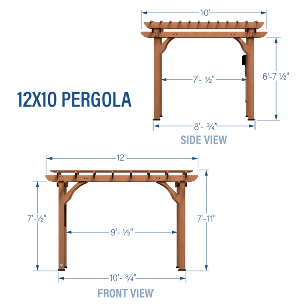Backyard Discovery Cedar Wood Pergola 3.66m x 3.05m
