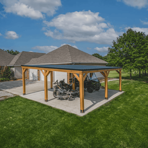Backyard Discovery Kingsport Cedar Wood Carport 6.1m x 6.1m