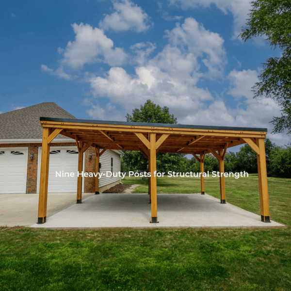 Backyard Discovery Kingsport Cedar Wood Carport 6.1m x 6.1m
