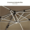 PURPLE LEAF Double Top Deluxe Solar LED Patio Umbrella