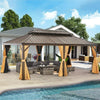 Sunmthink Hardtop Gazebo Double Roof 3.7m x 6.1m