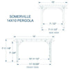 Somerville Pergola Barnwood Stain 4.27m x 3.05m