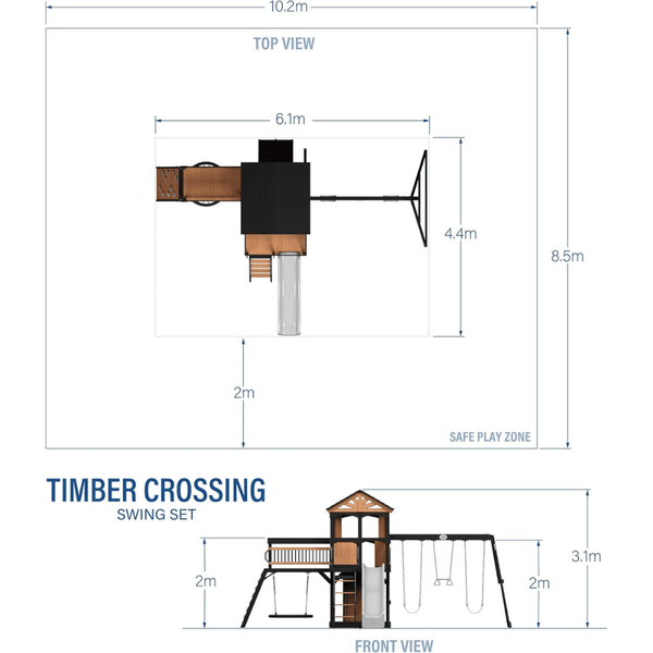 Backyard Discovery Timber Crossing Wooden Swing Set