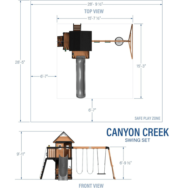 Canyon Creek All Cedar Wooden Swing Set Playset