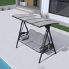 PURPLE LEAF 3-Seat Outdoor Patio Porch Swing 45.4kg Gray