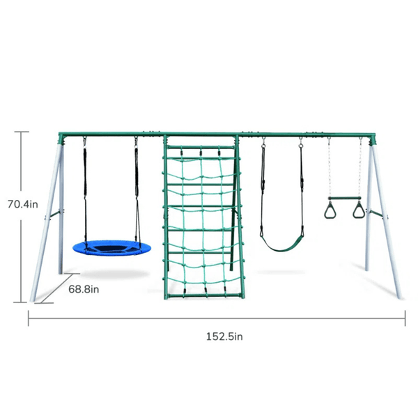 Adventure Multi-Activity Outdoor Metal Swing Set Playset
