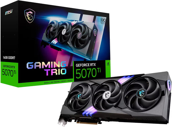 NVIDIA GeForce RTX 5070 12G GAMING TRIO OC 12GB GDDR7 PCI Express Gen 5 Graphics Card - Black