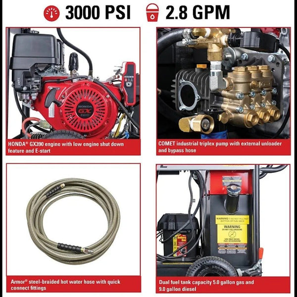 Simpson BB65106 Big Brute Professional 4000 PSI (Gas-Hot Water) Pressure Washer – UK Fast Gas