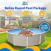 Blue Wave Belize 15-Feet Round 52-Inch Deep 6-Inch Top Rail Metal Wall Swimming Pool Packages
