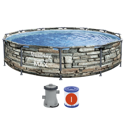 Bestway12′ x 30″ Steel Pro Max Round Above Ground Swimming Pool