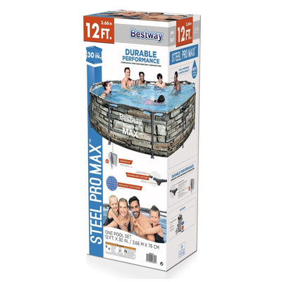 Bestway12′ x 30″ Steel Pro Max Round Above Ground Swimming Pool