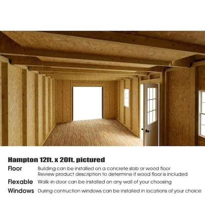 Best barns Hampton 12×24 Wood Storage Shed Kit Installation Included