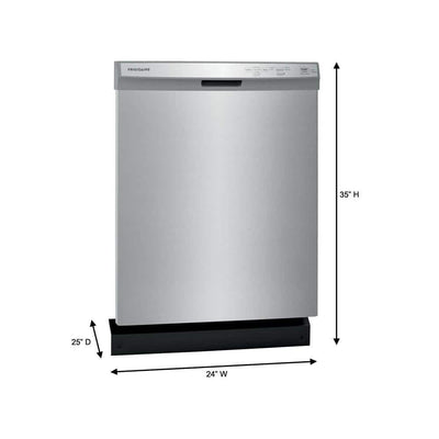 Frigidaire24 in. Stainless Steel Front Control Built-In Tall Tub Dishwasher, 55 dBA