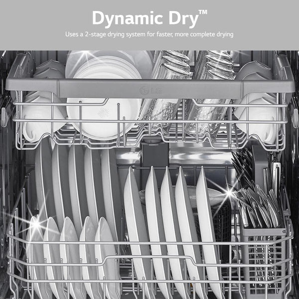 LG 24 in. Stainless Steel Front Control Dishwasher with QuadWash, 3rd Rack & Dynamic Dry, 48 dBA