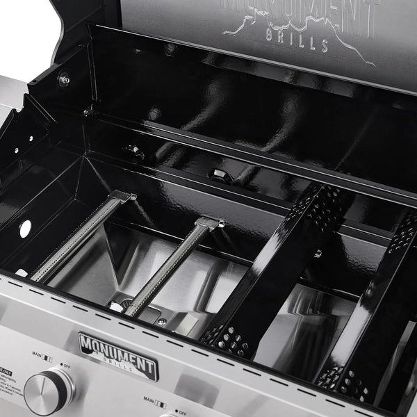 Monument Grills Eminence 405 |Tech Stainless Propane Gas Grills Eminence 405 & Cast Iron Cooking Plate