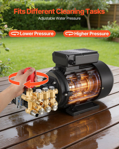 Vevor Electric Pressure Washer Pump Kit 1950 PSI 3.2 GPM with Wall Mount Hose Reel 240V New