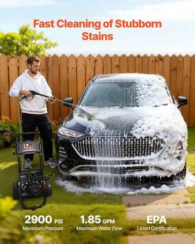Vevor Gas Pressure Washer 2900 PSI 1.85 GPM with Spray Gun 4 Nozzle Set New