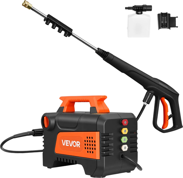 Vevor Electric Pressure Washer 1958 PSI 2.5 GPM 5-Plunger Pump with 4 Nozzles 110V 2000W New