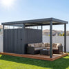 6×8 Metal Storage Shed with 7×8 Pergola Covered Porch