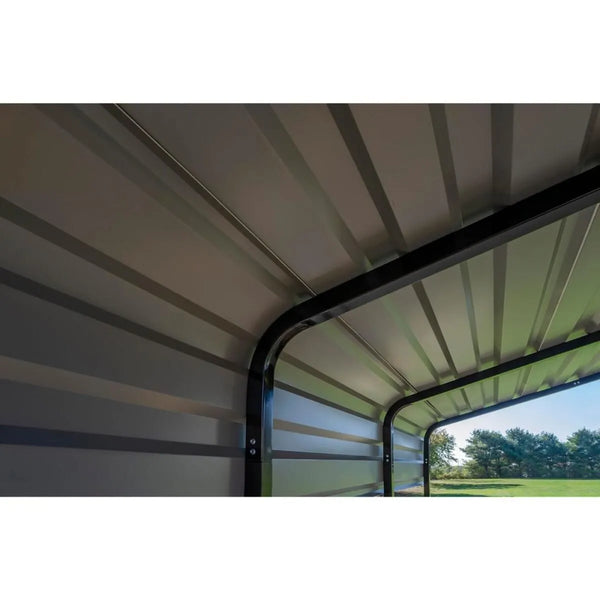 Arrow 12 x 20 x 7 ft Steel Carport Kit, Eggshell