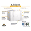 Arrow Newport 8 x 6 ft. Two-Tone Eggshell & Coffee Galvanized Metal Storage Shed with Sliding Lockable Doors