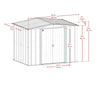 Arrow Newport 8 x 6 ft. Two-Tone Eggshell & Coffee Galvanized Metal Storage Shed with Sliding Lockable Doors