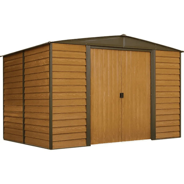 Arrow Woodridge 10 ft. x 8 ft. Metal Storage Shed with Woodgrain Finish