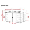 Arrow Woodridge 10 ft. x 8 ft. Metal Storage Shed with Woodgrain Finish