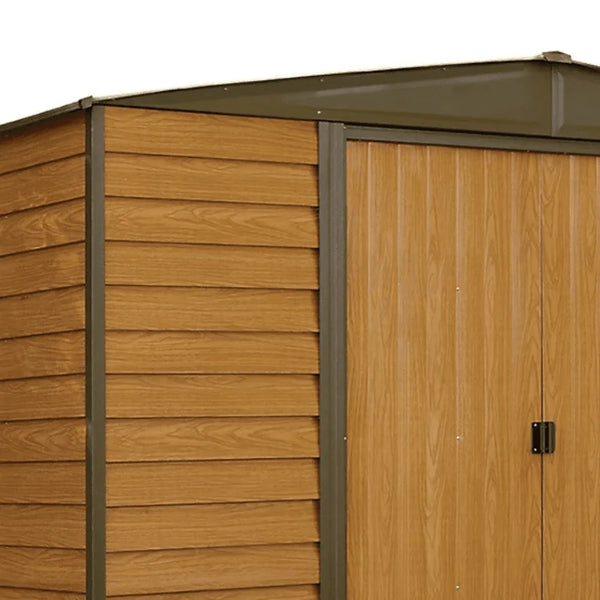 Arrow Woodridge 10 ft. x 8 ft. Metal Storage Shed with Woodgrain Finish