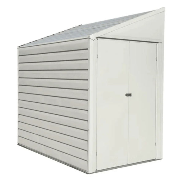 Arrow Yardsaver 4 x 7 ft. Galvanized Steel Lean-To Outdoor Storage Shed, Eggshell