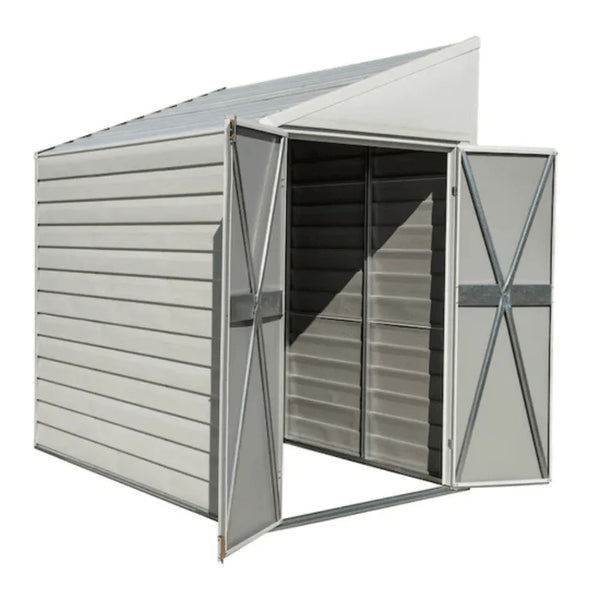 Arrow Yardsaver 4 x 7 ft. Galvanized Steel Lean-To Outdoor Storage Shed, Eggshell