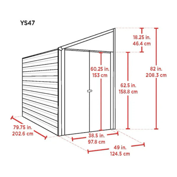 Arrow Yardsaver 4 x 7 ft. Galvanized Steel Lean-To Outdoor Storage Shed, Eggshell