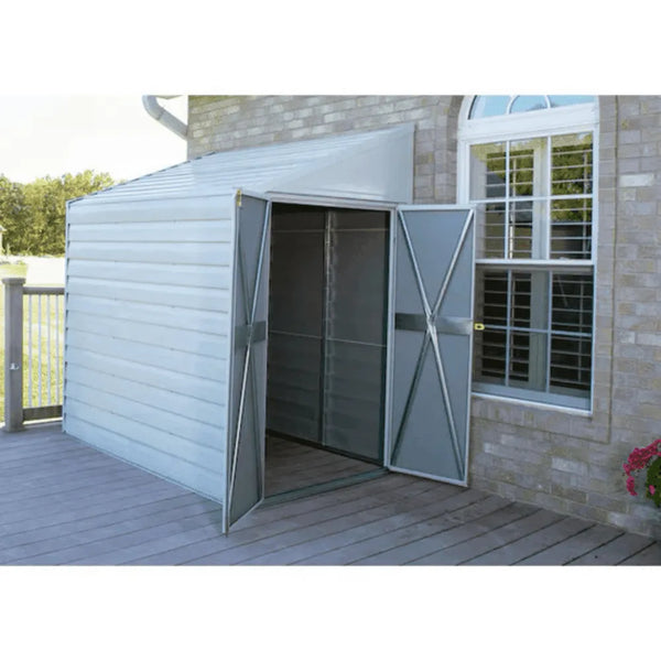 Arrow Yardsaver 4 x 7 ft. Galvanized Steel Lean-To Outdoor Storage Shed, Eggshell