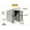 Arrow Yardsaver 4 x 7 ft. Galvanized Steel Lean-To Outdoor Storage Shed, Eggshell