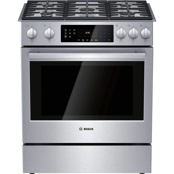 Bosch 800 Series 30 Inch Gas Slide-In Range with True Convection Oven – Stainless Steel