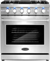 Cosmo 30-inch 4.5 Cu. Ft. Stainless Steel Gas Range with 5 Sealed Burners and Convection Oven
