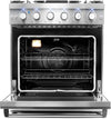 Cosmo 30-inch 4.5 Cu. Ft. Stainless Steel Gas Range with 5 Sealed Burners and Convection Oven