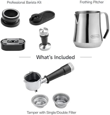 De’Longhi La Specialista Arte Evo Espresso Machine – Compact Cold Brew Coffee Maker with Grinder, Milk Steam Wand/Frother & Tamping Tools – Home Barista Kit for Lattes, Cappuccinos, Iced Coffees