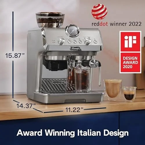 De’Longhi La Specialista Arte Evo Espresso Machine – Compact Cold Brew Coffee Maker with Grinder, Milk Steam Wand/Frother & Tamping Tools – Home Barista Kit for Lattes, Cappuccinos, Iced Coffees